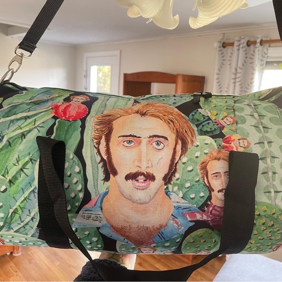 Nicolas Cage Raising Arizona Cactus Acid Trip XL Duffel - Nic Cage Weekend Bags - Picture 9 of 10
